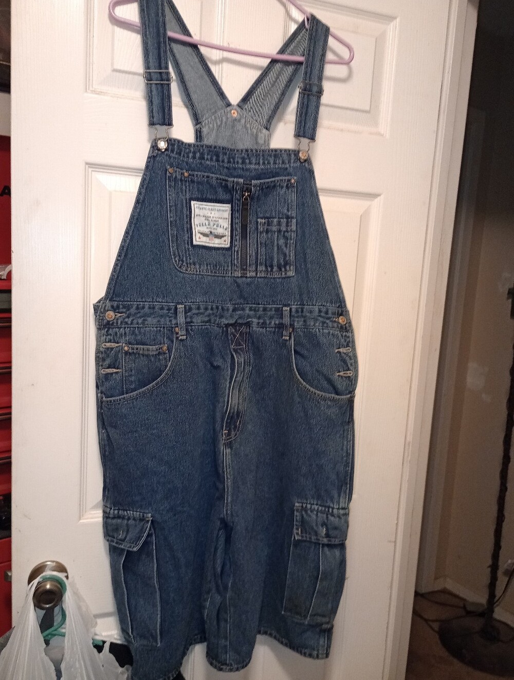 Vintage 1990's Marc Buchanan Pelle Pelle X-Baggy Denim Shortalls Size Large NWT